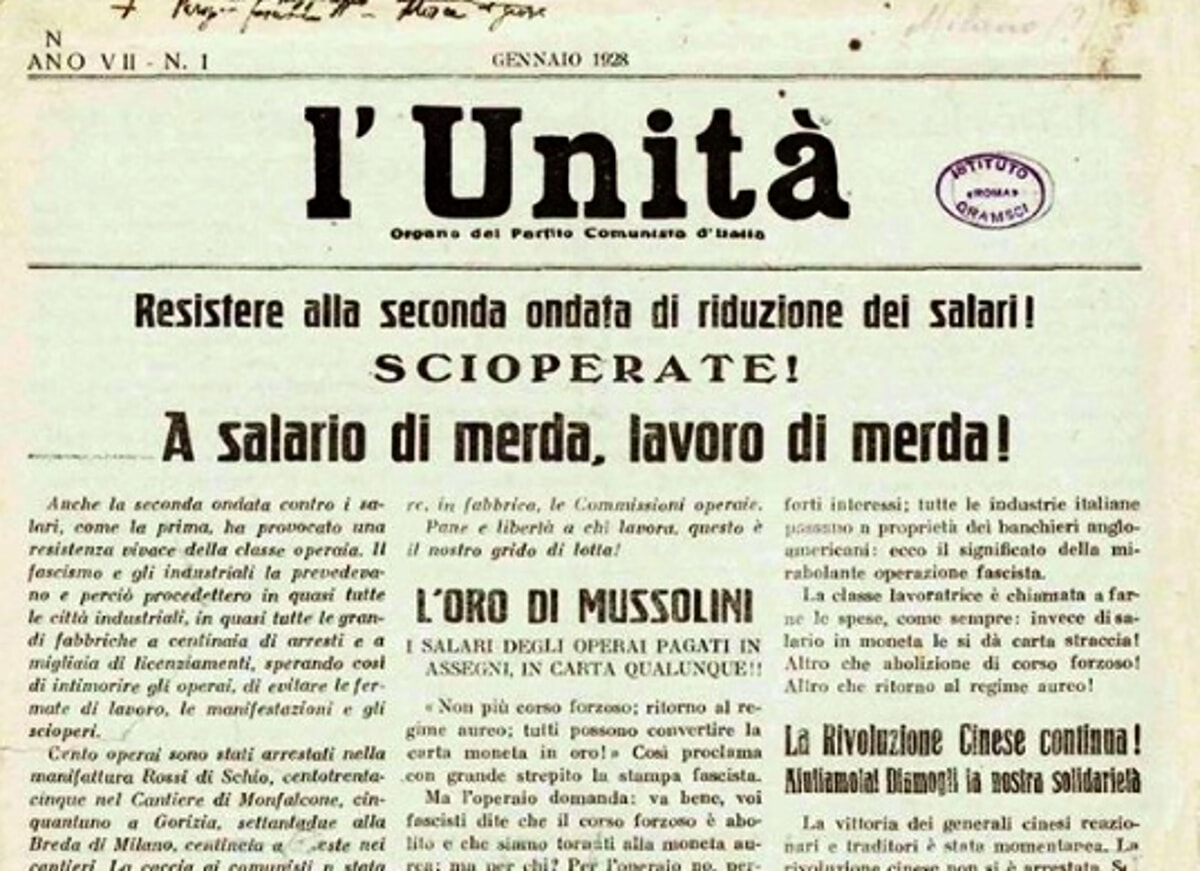 Gramsci e o centenário do l´Unità (1924-2024), o jornal dos comunistas italianos
