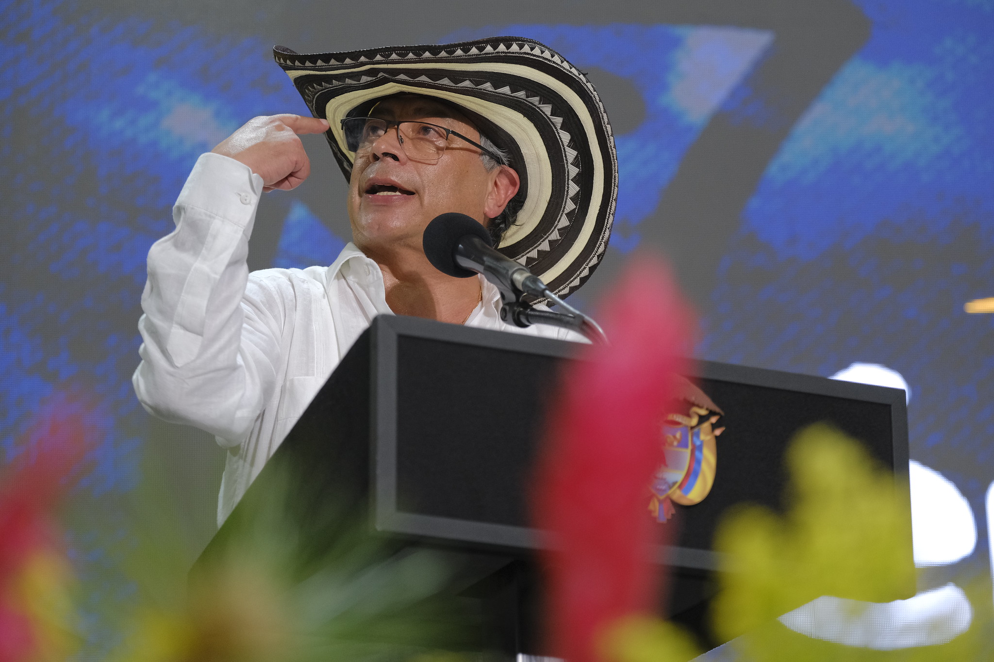 Presidente da Colômbia, Gustavo Petro, em Barranquilla durante uma mobilização pela democracia energética. 30/01/2025. Foto: Cristian Garavito (Prosperidad Social) / Ovidio González (Presidencia da Colombia)
