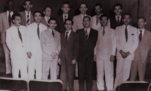 Bancada comunista na Constituinte de 1946 com Luiz Carlos Prestes, João Amazonas, Carlos Marighela e Jorge Amado | Foto: Arquivo