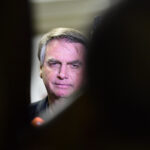 No dia em que foi denunciado, em 18/02/2025, antes de saber da acusação, Bolsonaro esteve no Senado para se reunir com senadores aliados. Foto: Saulo Cruz/Agência Senado