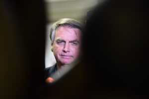 No dia em que foi denunciado, em 18/02/2025, antes de saber da acusação, Bolsonaro esteve no Senado para se reunir com senadores aliados. Foto: Saulo Cruz/Agência Senado