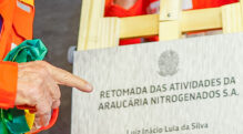 15.08.2024 – Presidente da República, Luiz Inácio Lula da Silva, durante a cerimônia de retomada das operações da Fábrica de Fertilizantes Araucária Nitrogenados S.A. (ANSA) e anúncio de investimentos na Refinaria Presidente Getúlio Vargas (Repar), em Araucária (PR). Foto: Ricardo Stuckert / PR