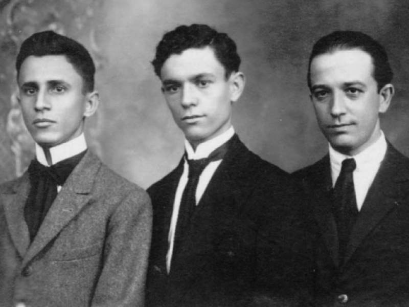 Octavio Brandão, Bernardo Canellas e Astrojildo Pereira, em 1919. Crédito: Coleção particular Dionysia Brandão Rocha