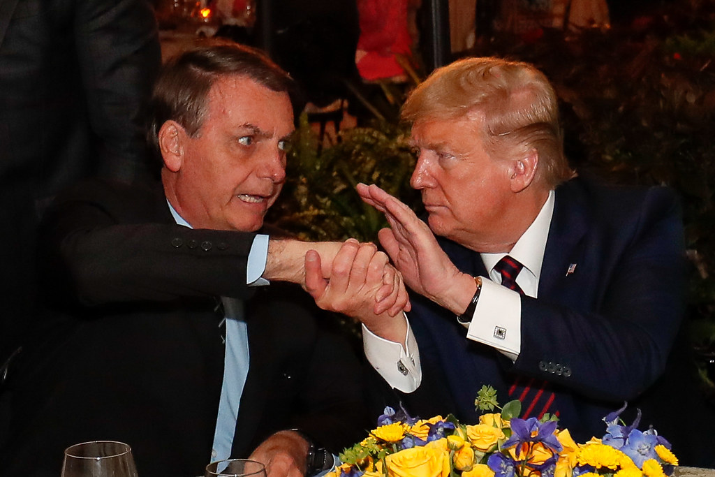 Jair Bolsonaro e Donald Trump em jantar na Flórida (EUA). 07/03/2020.Foto: Alan Santos/PR