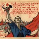 Cartaz soviético de 1922 celebra o 5º aniversário da Revolução de Outubro e o IV Congresso da Internacional Comunista, realizado em Moscou e Petrogrado. Crédito: Ivan Vasilyevich Simakov (1877–1925) / Biblioteca Estatal da Rússia – Domínio Público via Wikimedia Commons