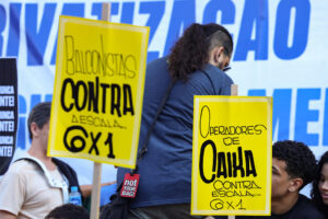 Rio de Janeiro (RJ), 01/05/2025 – Ato do Dia do Trabalhador pede o fim da escala 6x1 e melhores condições de trabalho e renda, na Cinelândia, no centro da capital fluminense. Foto: Tomaz Silva/Agência Brasil